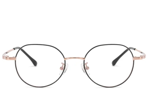 Lunettes géométriques en titane noir #BS423-0553