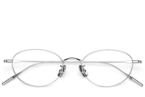 Lunettes ovales en métal argenté #BS423-0554