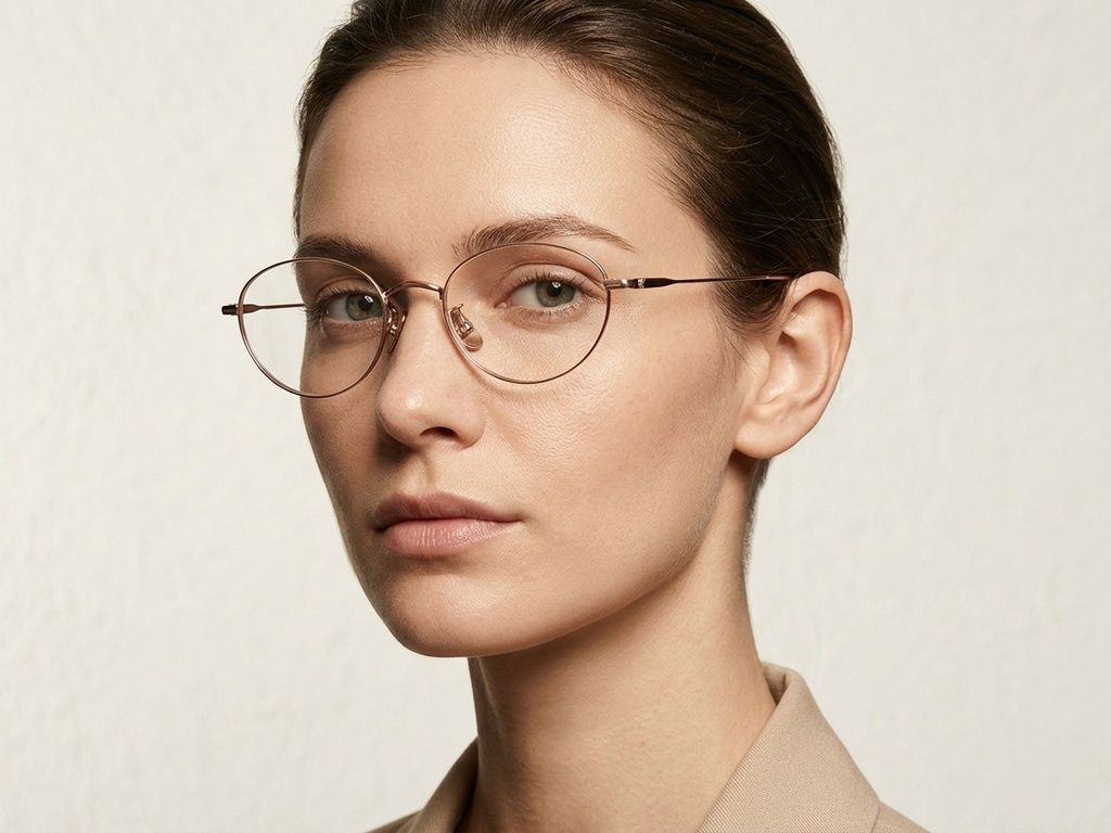Oval Pink Metal Glasses #BS423-0556