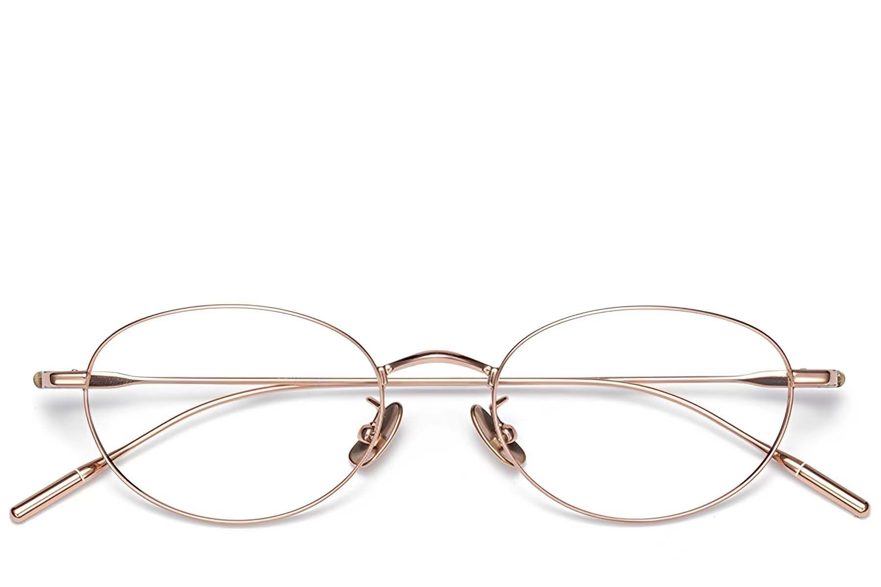 Oval Pink Metal Glasses #BS423-0556