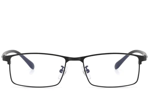 Rechteckige schwarze Metallbrille #BS423-0557