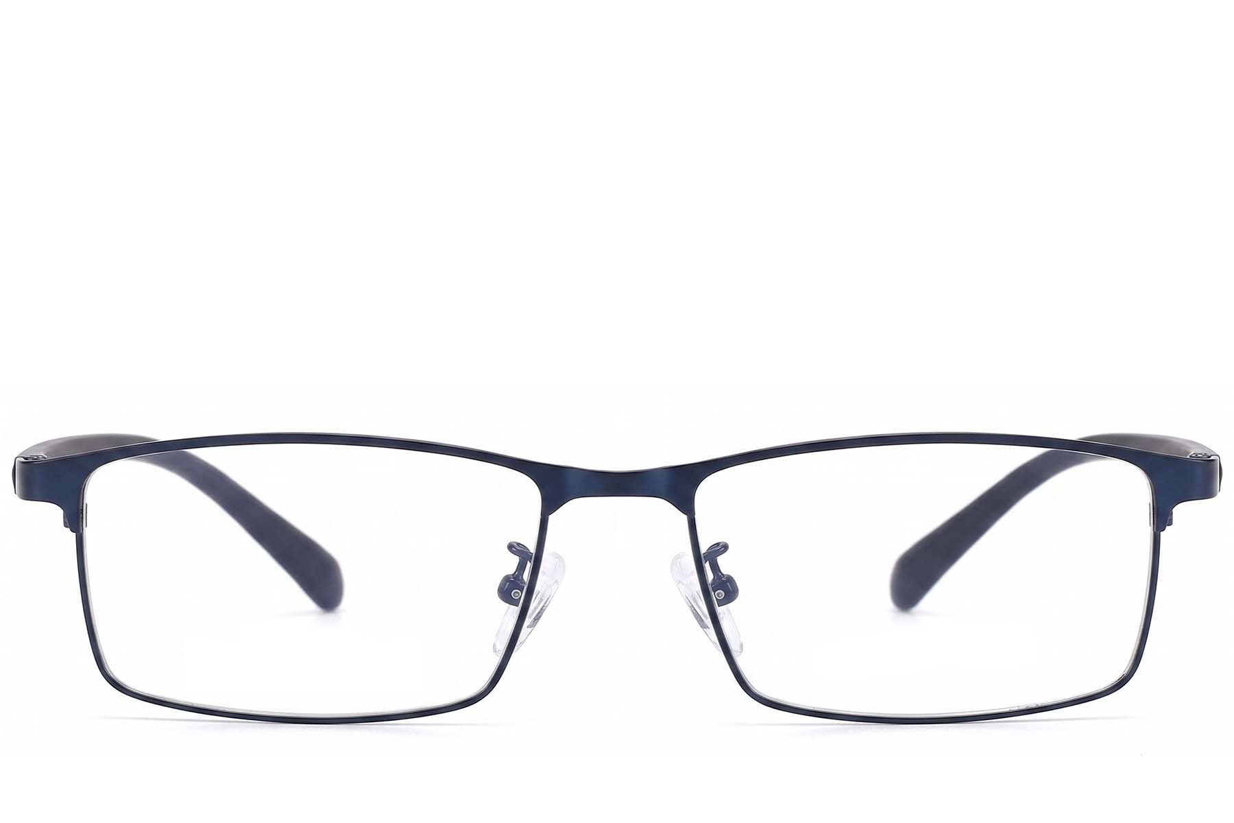 Rectangular Blue Metal Glasses #BS423-0559