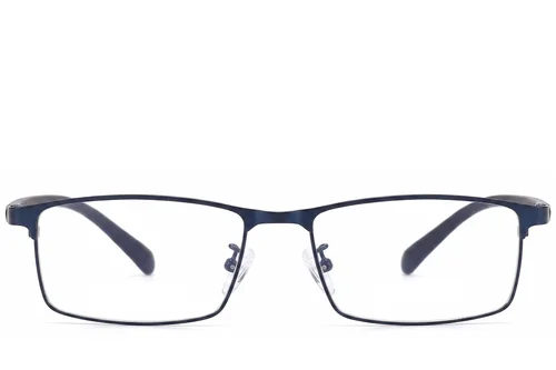 Lunettes rectangulaires en métal bleu #BS423-0559