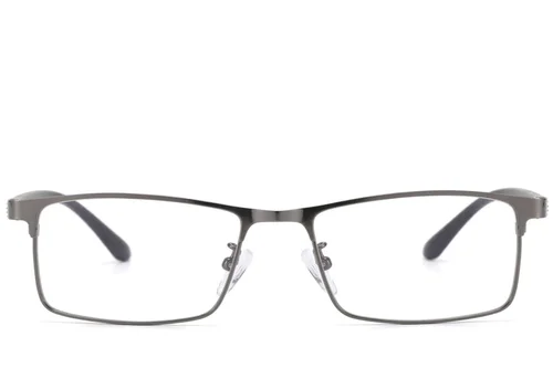 Lunettes rectangulaires en métal gris #BS423-0562