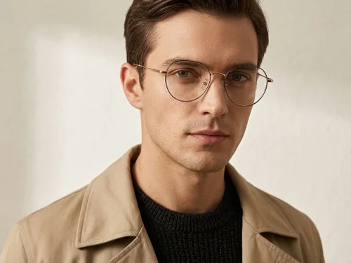 Lunettes géométriques en titane rose #BS423-0567