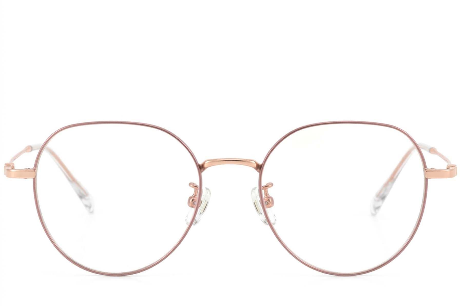 Gafas geométricas de titanio rosa #BS423-0568