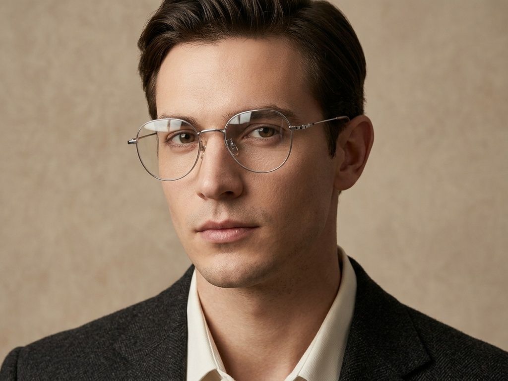 Geometric Silver Titanium Glasses #BS423-0569