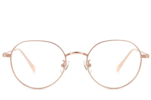Lunettes ovales en titane rose #BS423-0570