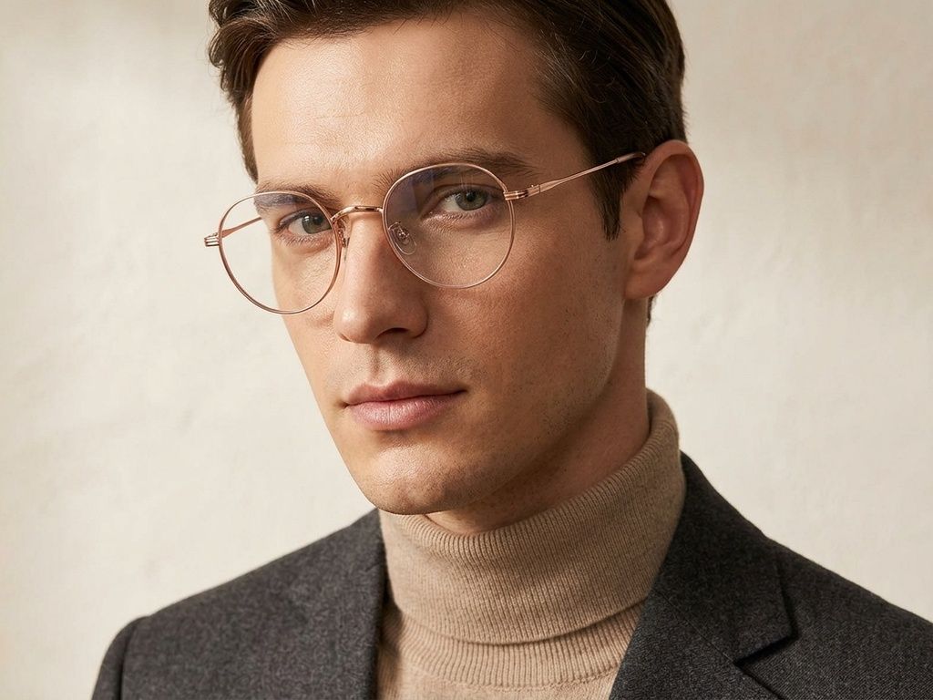 Gafas ovaladas de titanio rosa #BS423-0570