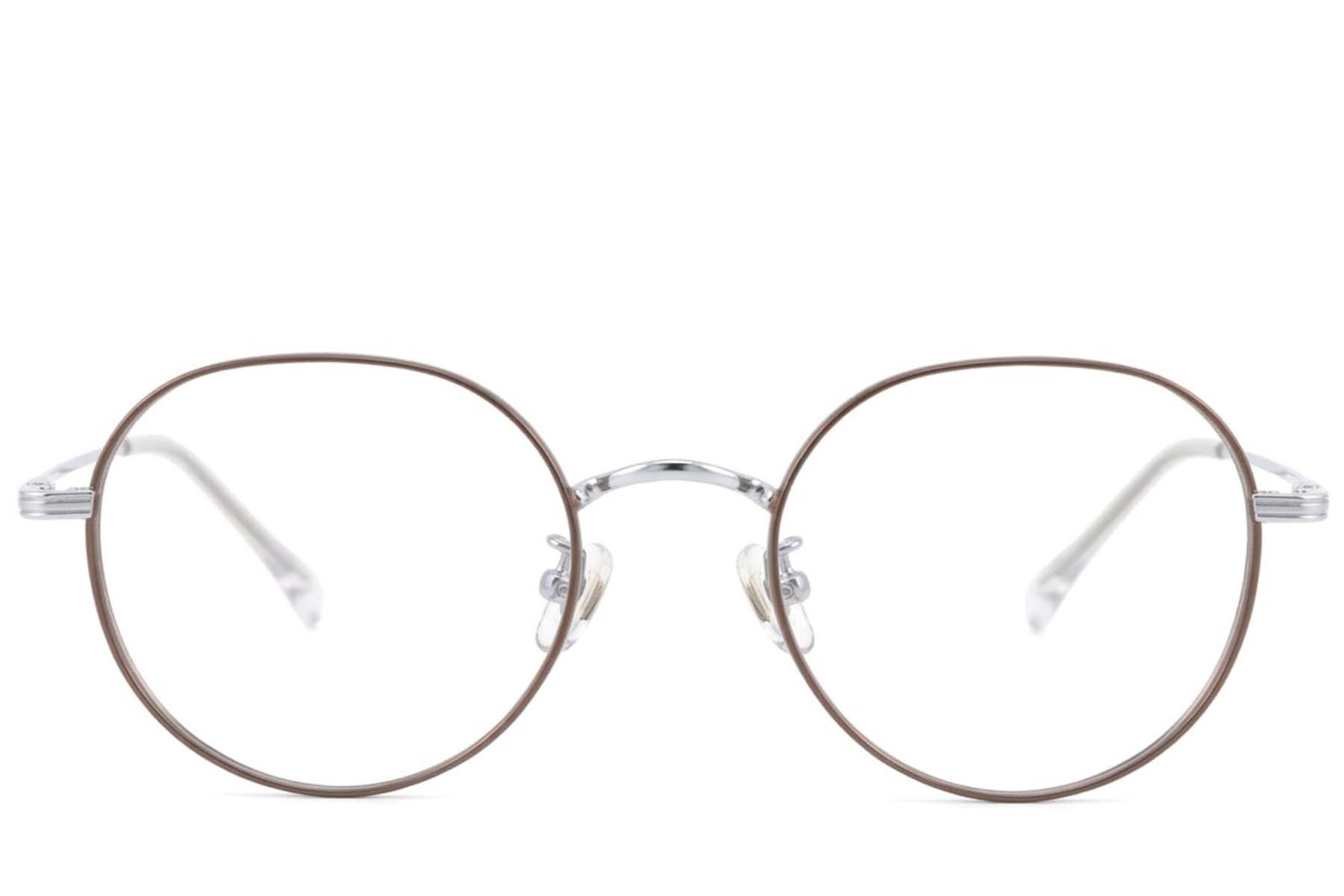 Oval Brown Titanium Glasses #BS423-0572