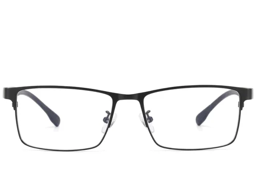 Lunettes rectangulaires en métal noir #BS423-0575