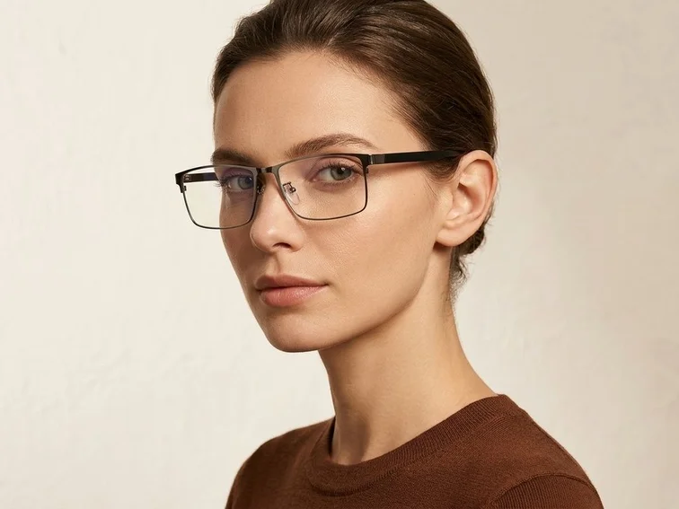 Rectangular Grey Metal Glasses #BS423-0576