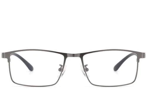 Lunettes rectangulaires en métal gris #BS423-0579