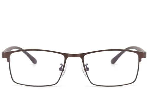 Lunettes rectangulaires en métal brun #BS423-0580