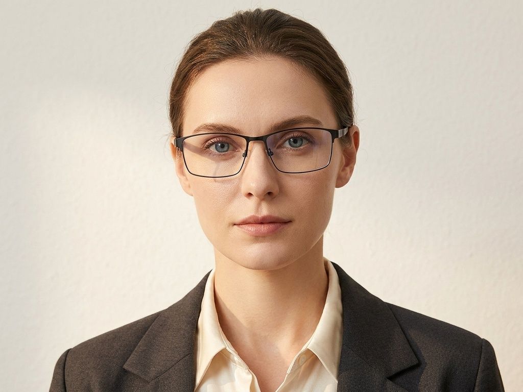 Rectangular Black Metal Glasses #BS423-0584