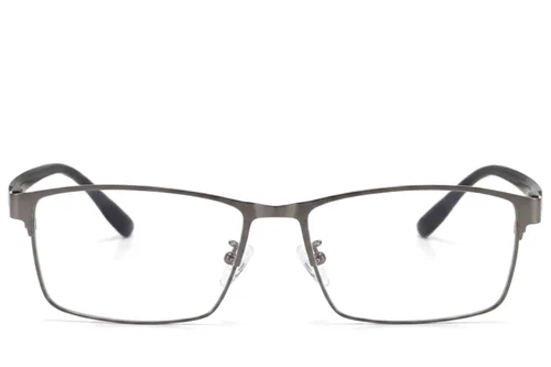 Lunettes rectangulaires en métal gris #BS423-0585