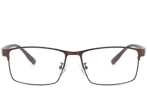 Lunettes rectangulaires en métal brun #BS423-0586