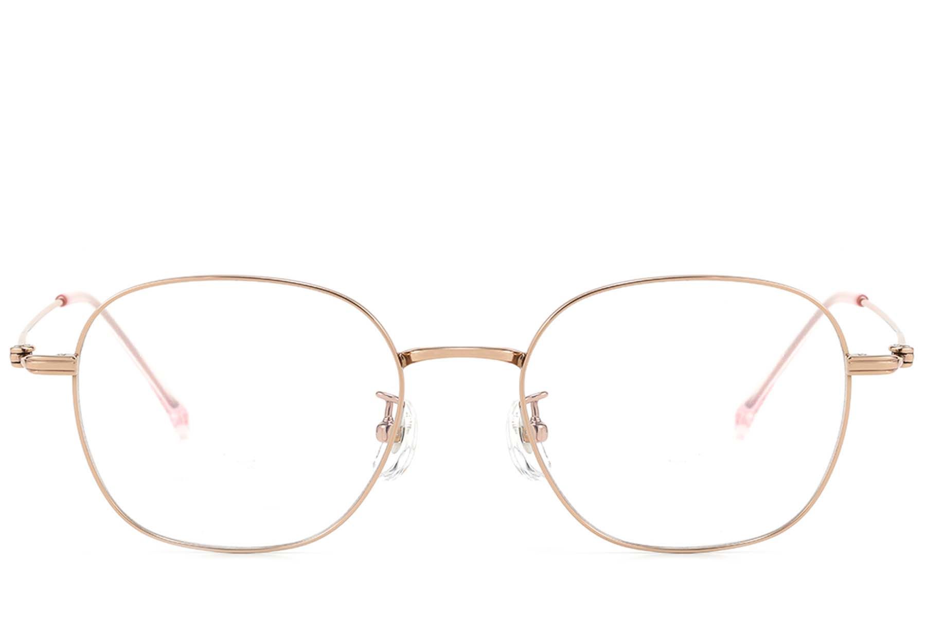 Gafas rectangulares de titanio rosa #BS423-0588