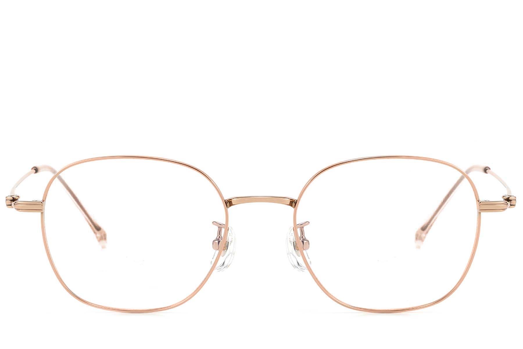 Gafas rectangulares de titanio rosa #BS423-0591