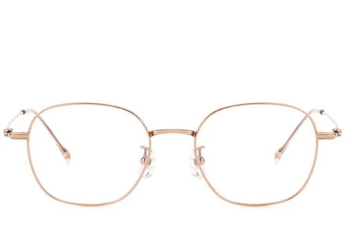 Lunettes rectangulaires en titane rose #BS423-0591