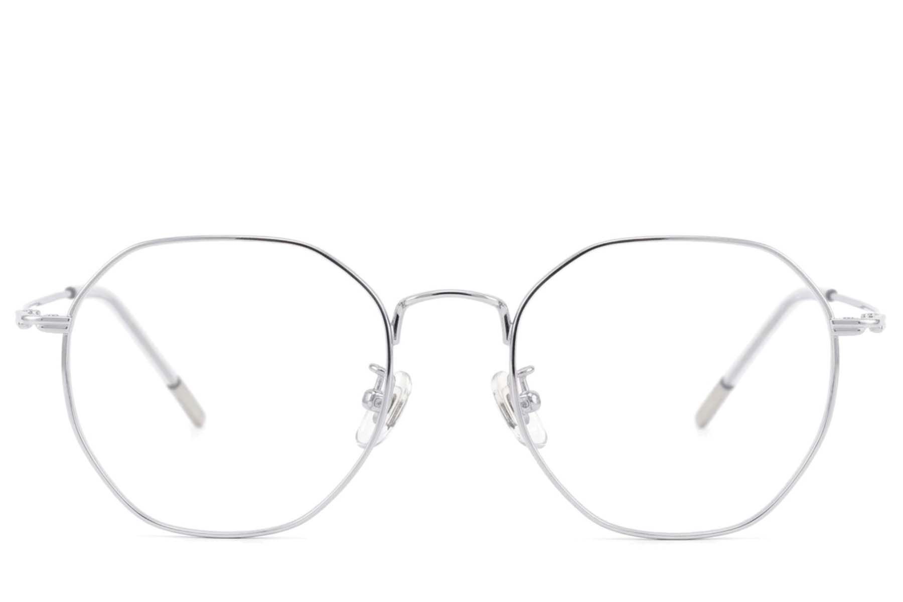 Gafas geométricas de titanio plateado #BS423-0592