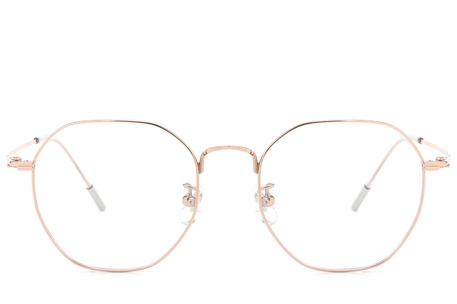 Gafas geométricas de titanio rosa #BS423-0593