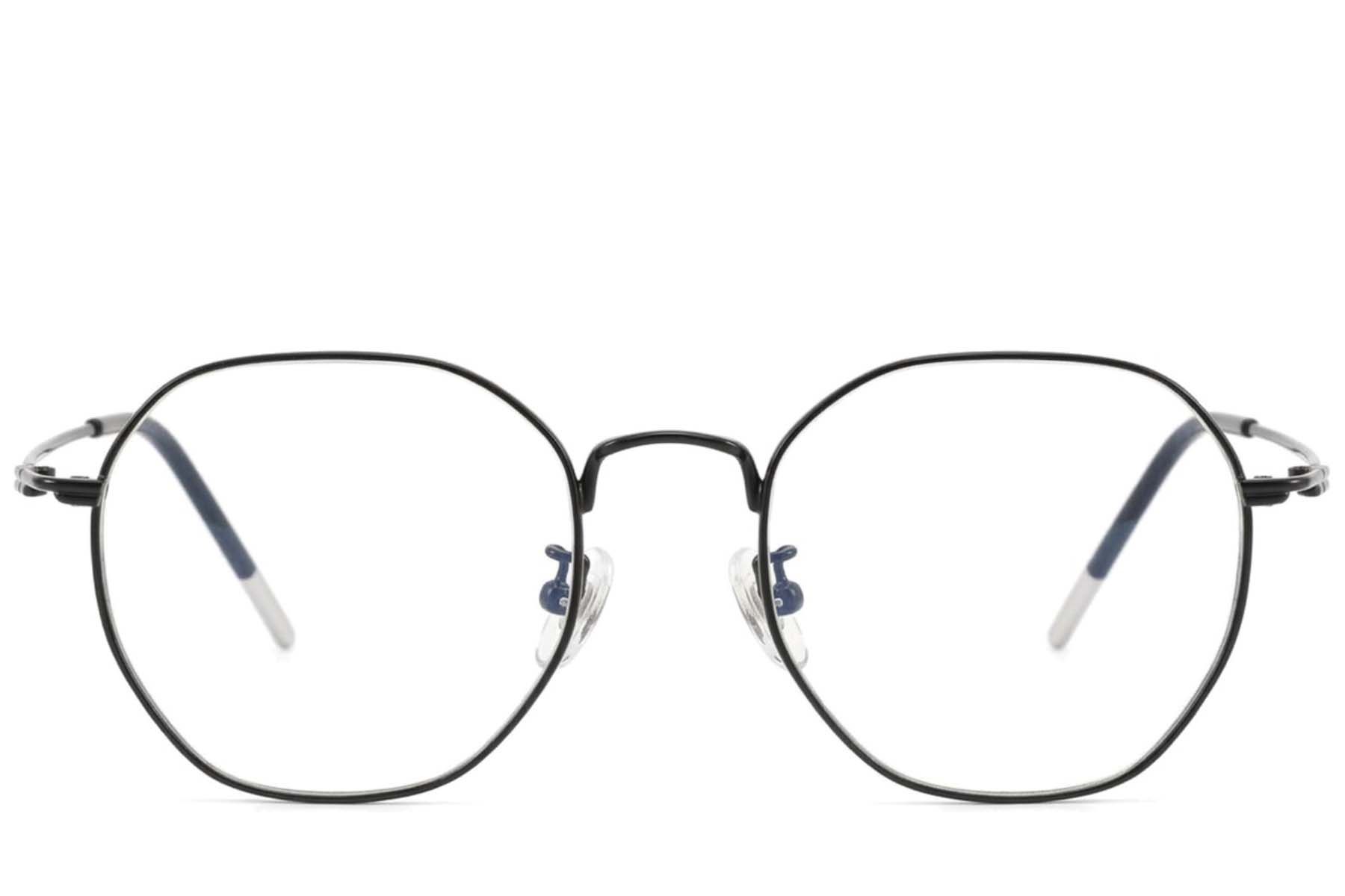 Lunettes géométriques en titane noir #BS423-0594