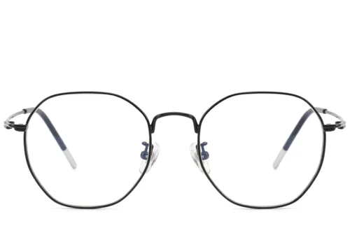 Lunettes géométriques en titane noir #BS423-0594