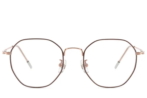 Lunettes géométriques en titane brun #BS423-0595