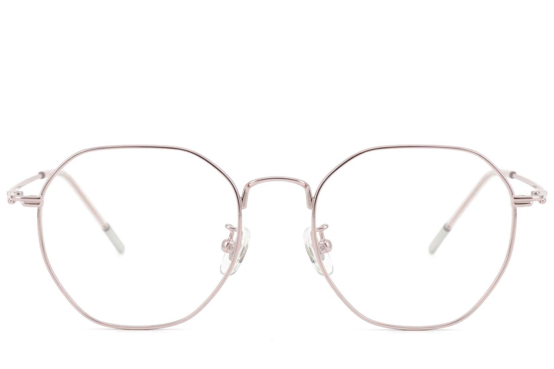 Gafas geométricas de titanio rosa #BS423-0596