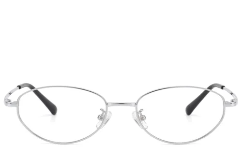 Lunettes papillon en titane argenté #BS423-0597