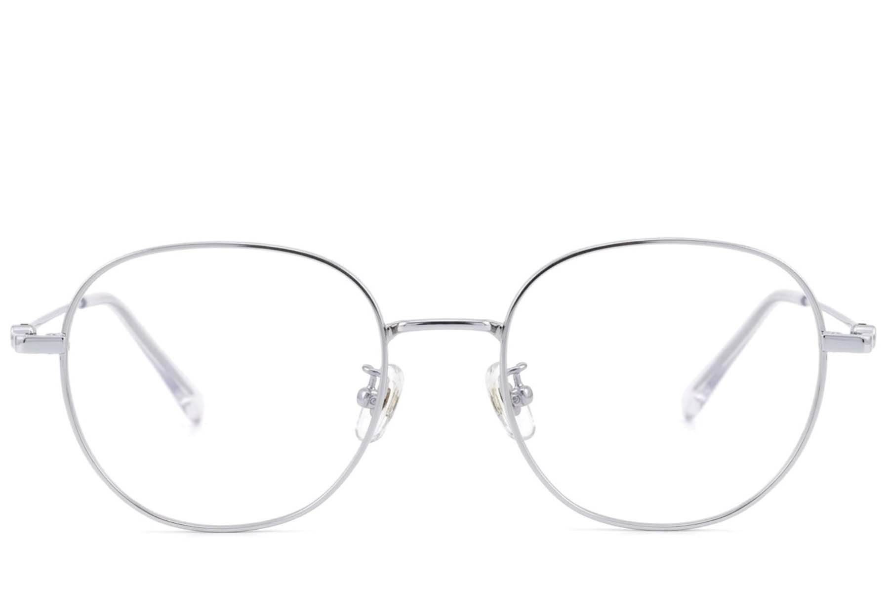 Gafas ovaladas de titanio plateado #BS423-0602