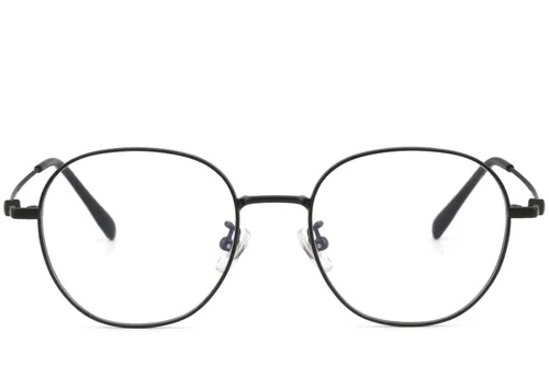 Lunettes ovales en titane noir #BS423-0605