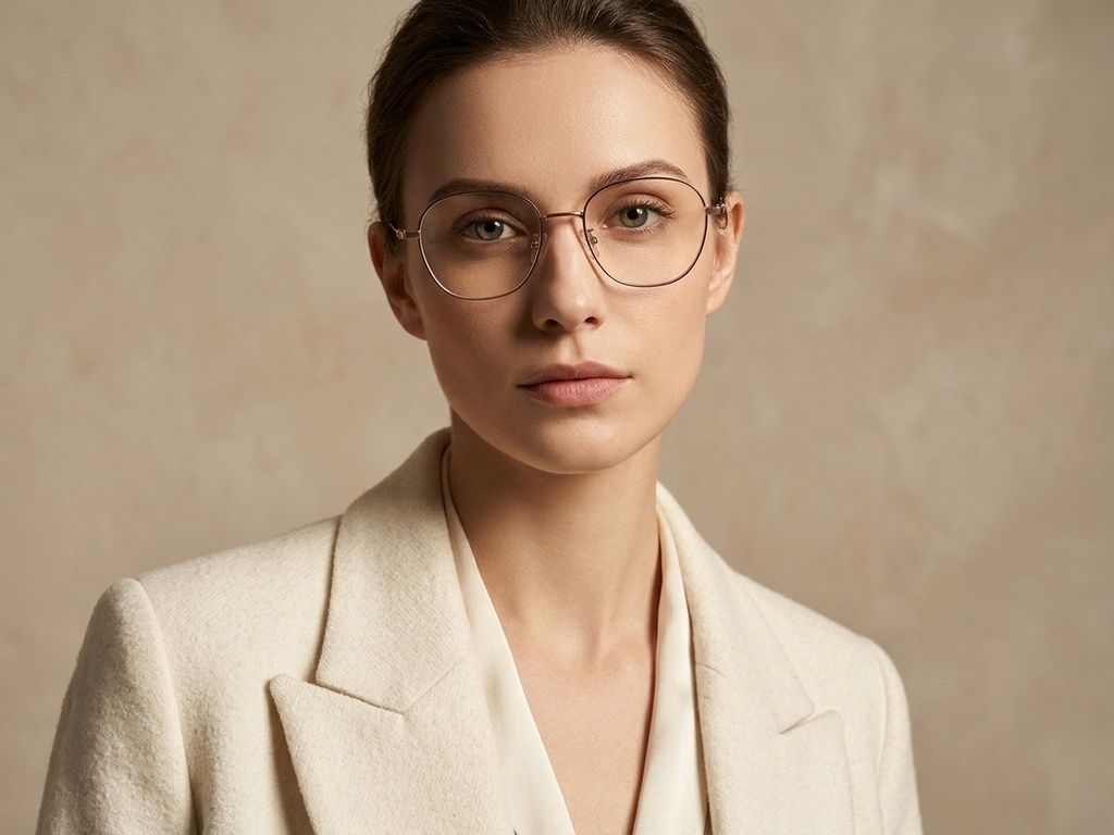 Gafas ovaladas de titanio negro #BS423-0606