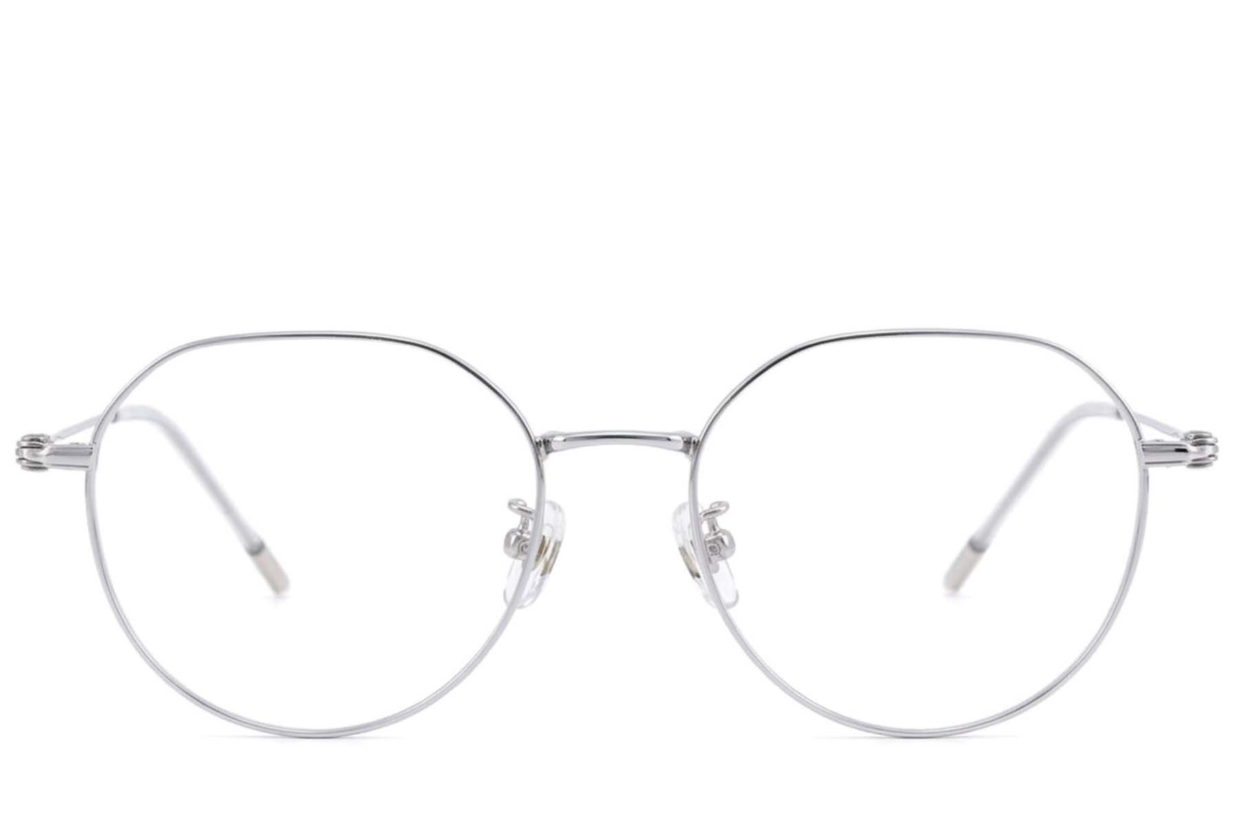 Gafas geométricas de titanio plateado #BS423-0607