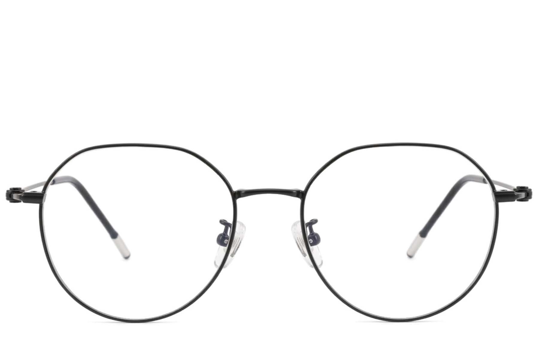 Gafas geométricas de titanio negro #BS423-0610