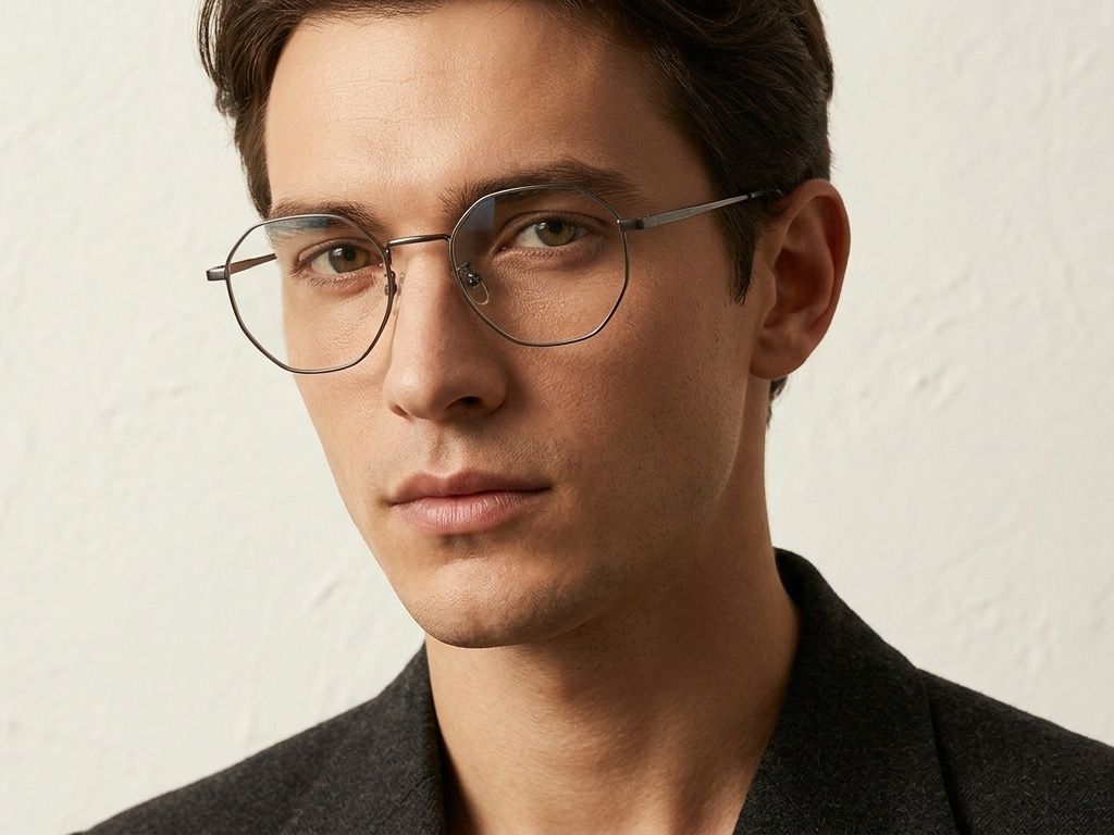 Geometric Black Metal Glasses #BS423-0612
