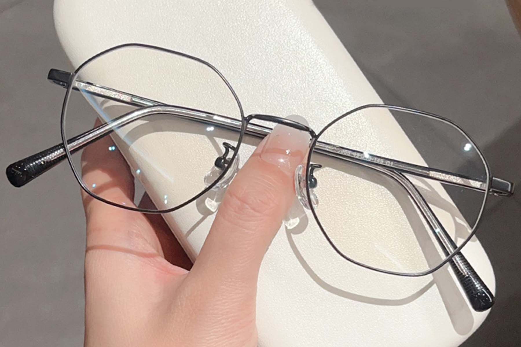 Geometric Black Metal Glasses #BS423-0612