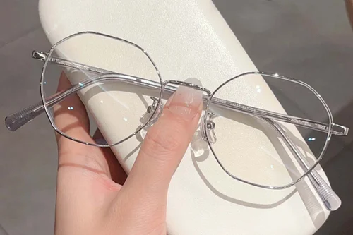 Lunettes géométriques en métal argenté #BS423-0615