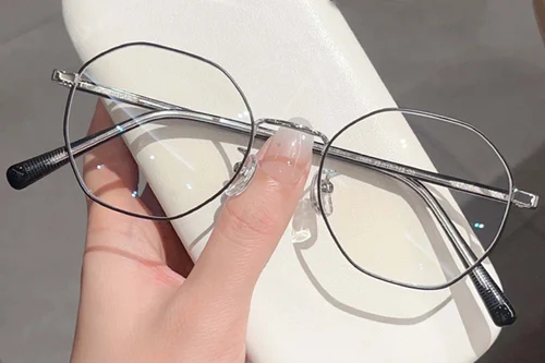 Lunettes géométriques en métal noir #BS423-0616