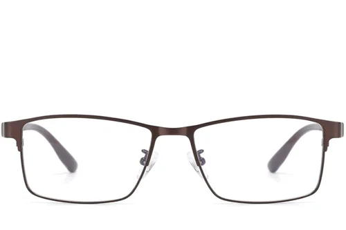 Lunettes rectangulaires en métal brun #BS423-0620