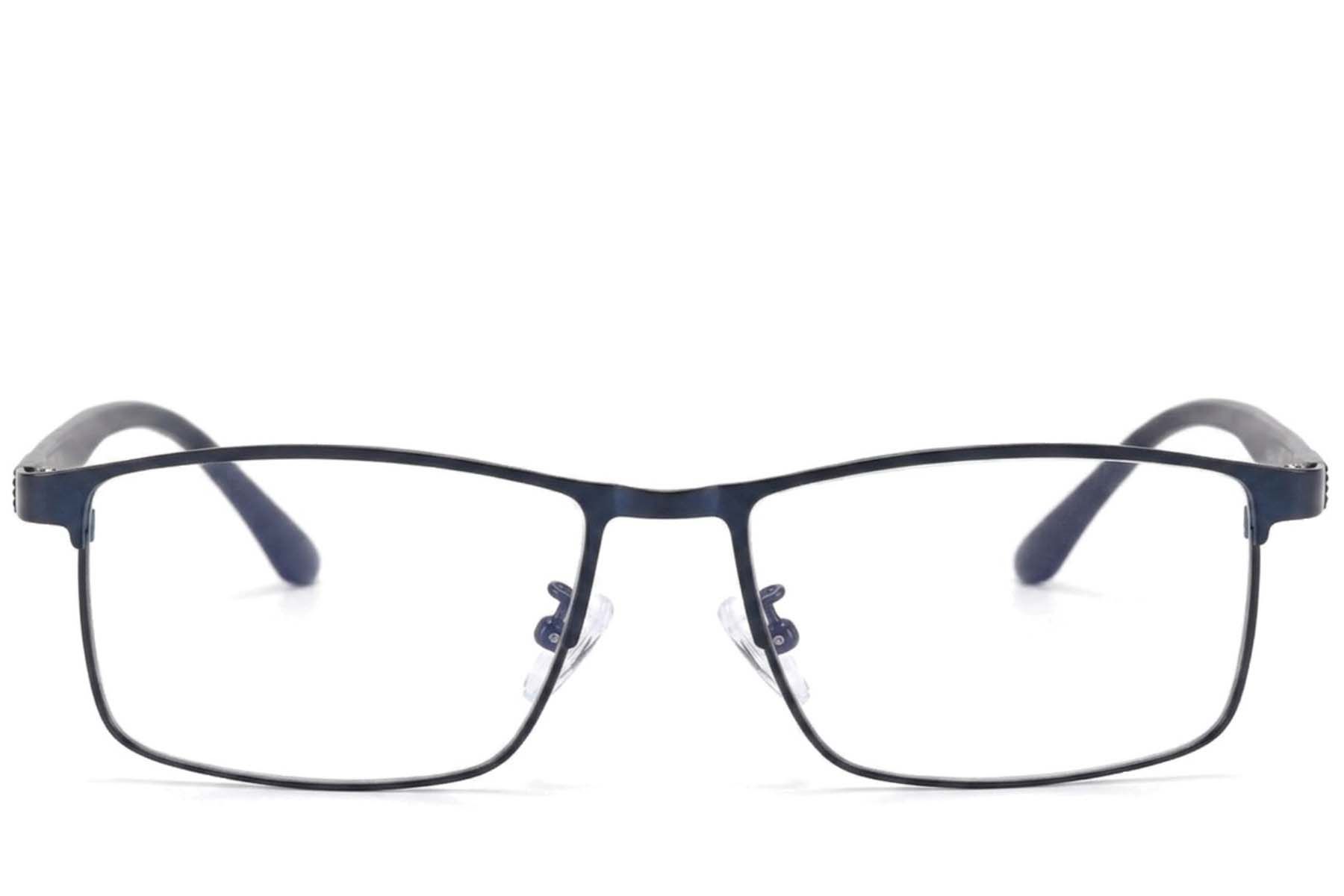 Rectangular Blue Metal Glasses #BS423-0623