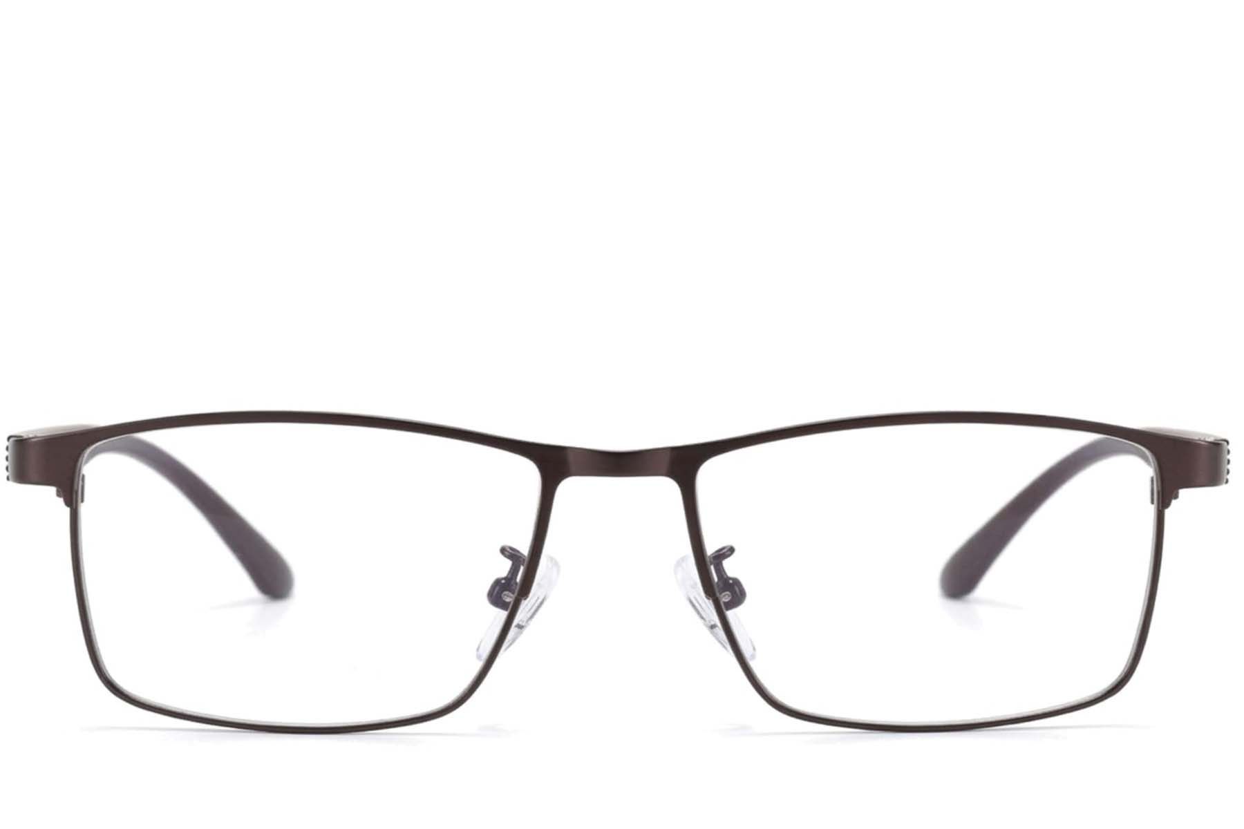 Lunettes rectangulaires en métal brun #BS423-0624