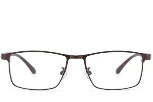 Lunettes rectangulaires en métal brun #BS423-0624