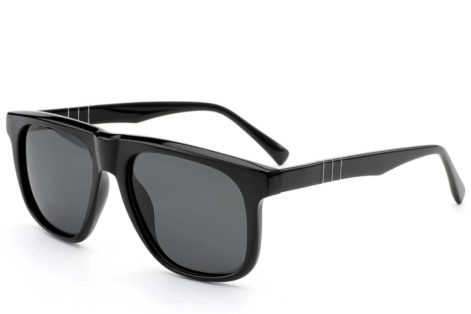 Aviator Black Acetate Sunglasses #BS522-0201