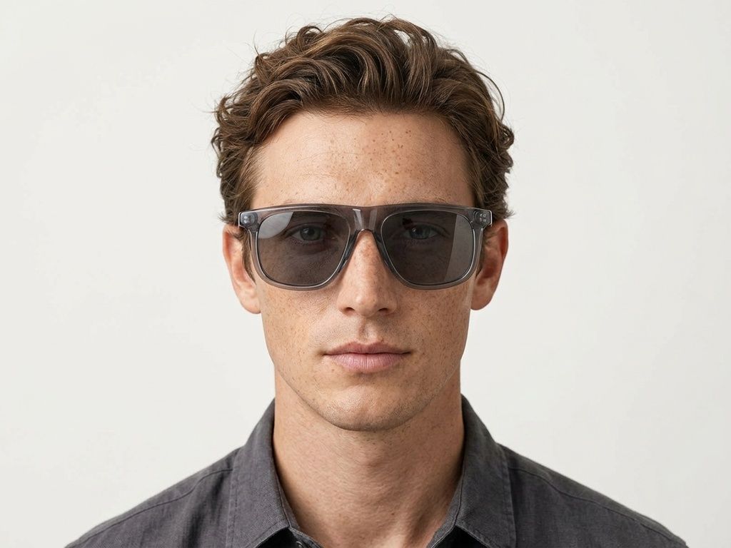 Aviator Grey Acetate Sunglasses #BS522-0202