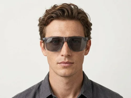 Lunettes de soleil aviateur en acétate gris #BS522-0202