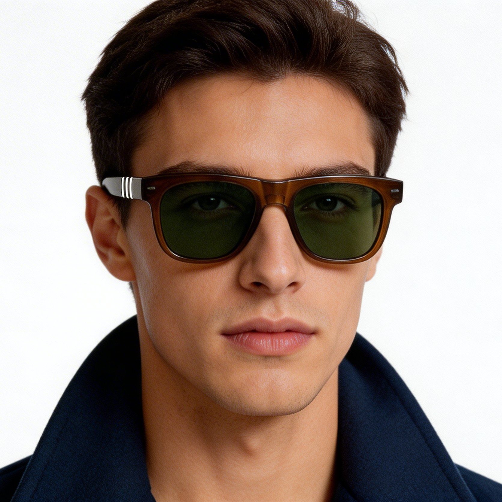 Aviator Brown Acetate Sunglasses #BS522-0203