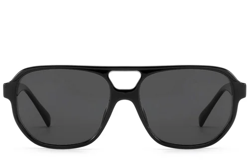Lunettes de soleil aviateur en acétate noir #BS522-0205
