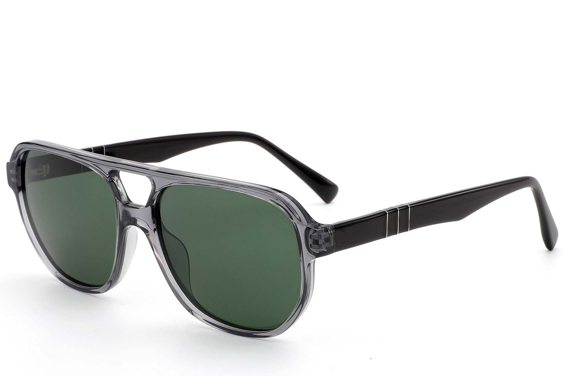 Aviator Grey Acetate Sunglasses #BS522-0206